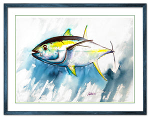 Yellowfin Tuna "Swimming" - Original Illustration
